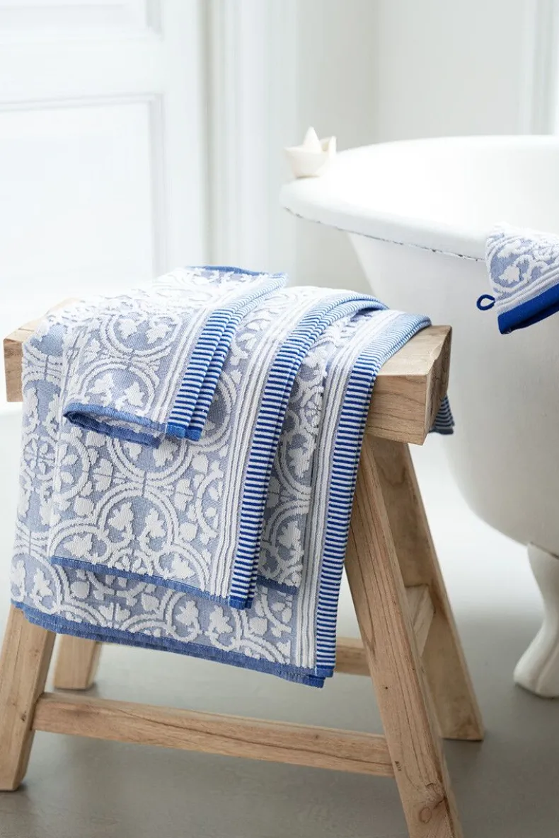 Badhanddoek Set/3 Tile De Pip Blauw 55X100 Cm