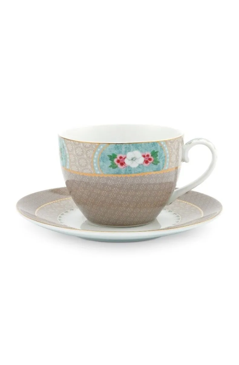 Blushing Birds Cappuccino Kop & Schotel