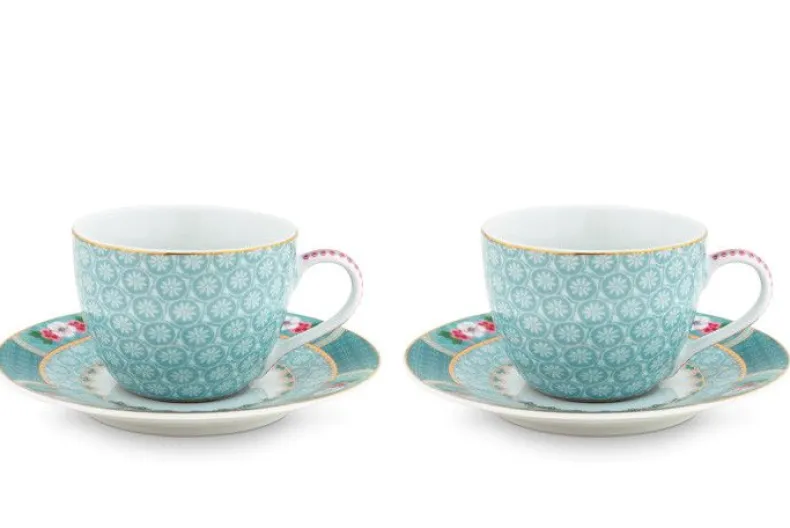 Blushing Birds Set/2 Espresso Kop & Schotel
