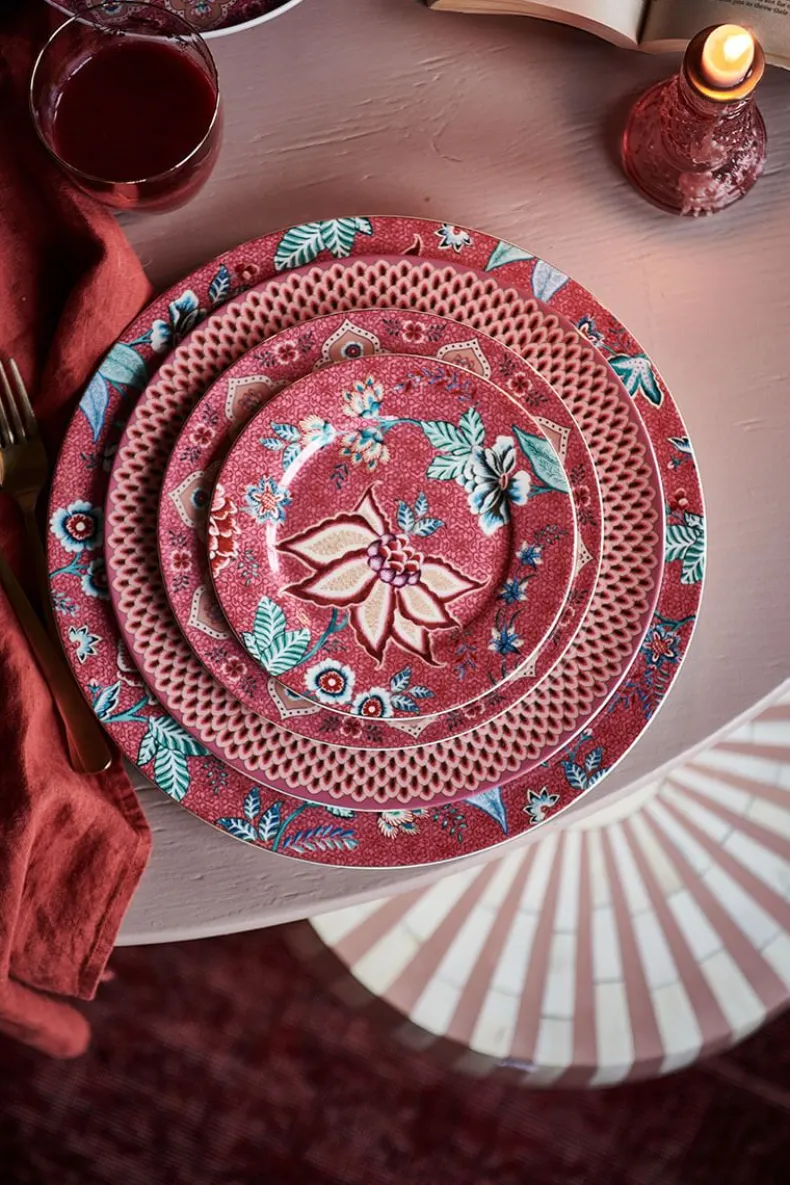 Flower Festival Gebaksbord Donker 17 Cm