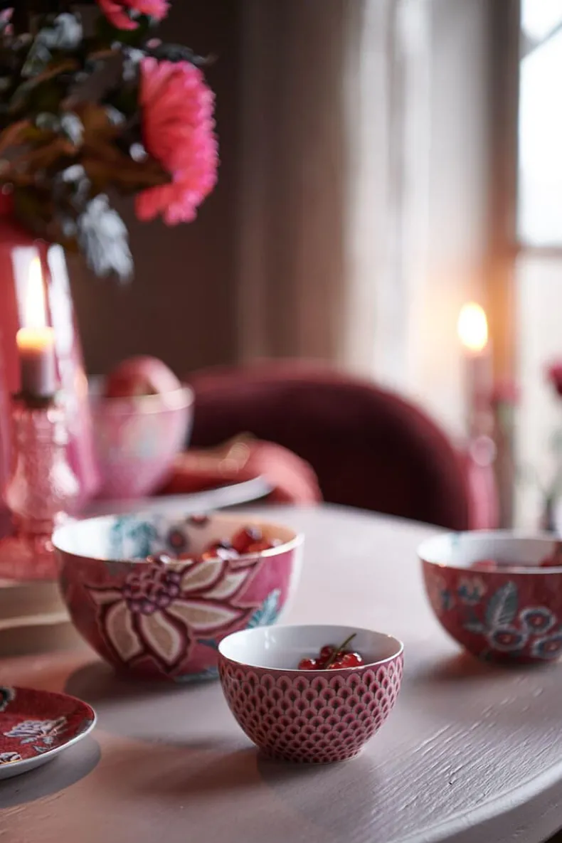 Flower Festival Kom Rood/Donker 9.5 Cm