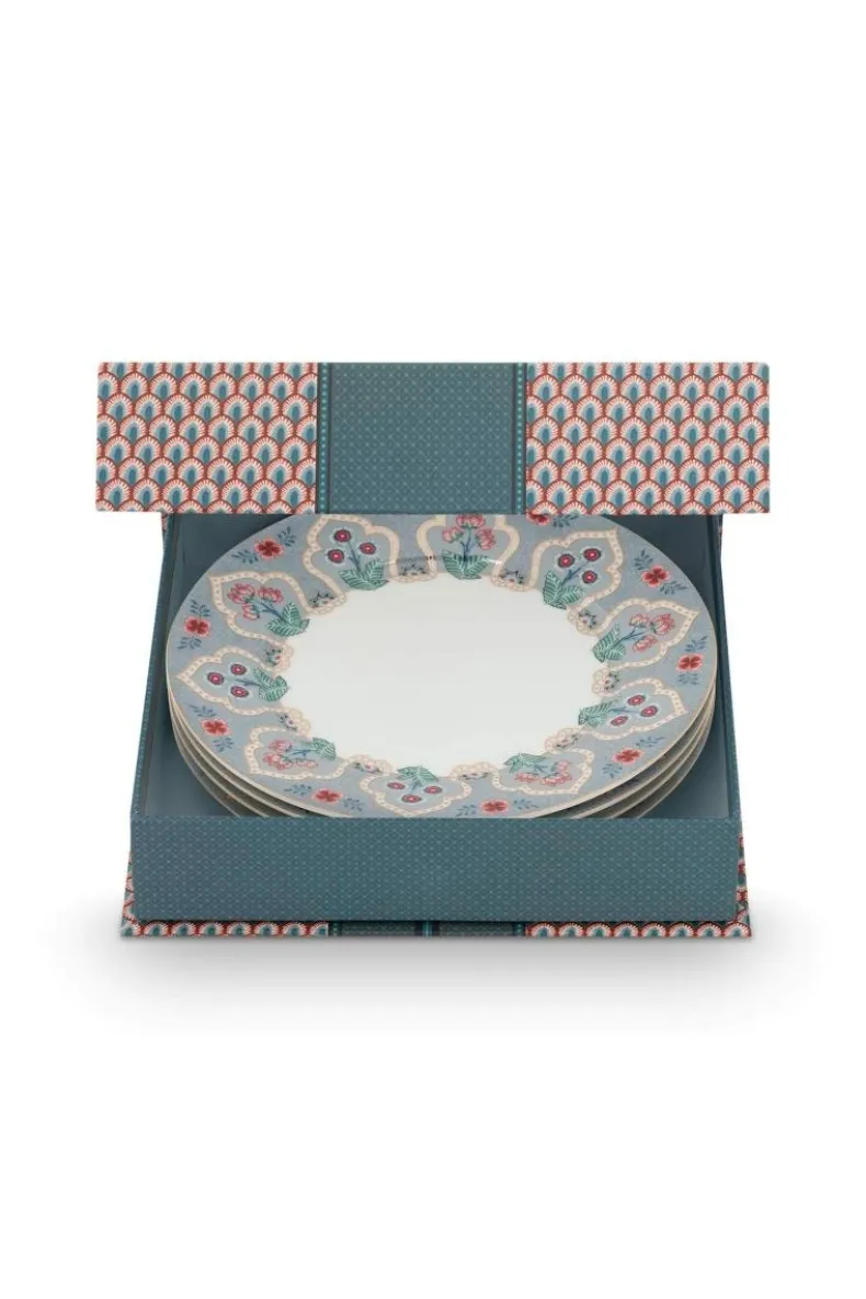 Flower Festival Set/4 Ontbijtborden Licht 21Cm