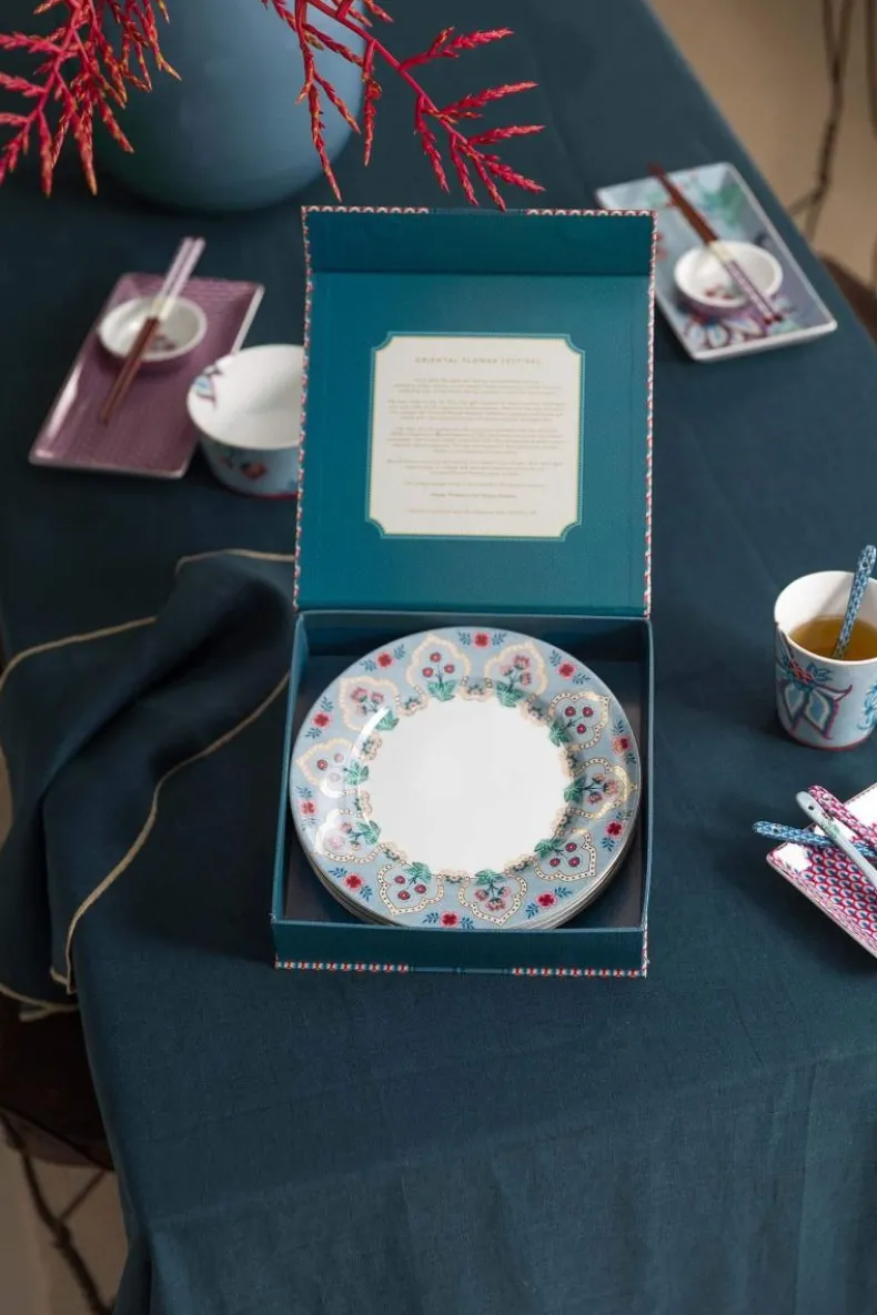 Flower Festival Set/4 Ontbijtborden Licht 21Cm