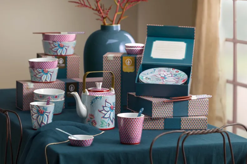 Flower Festival Set/4 Gebaksborden Licht 17Cm