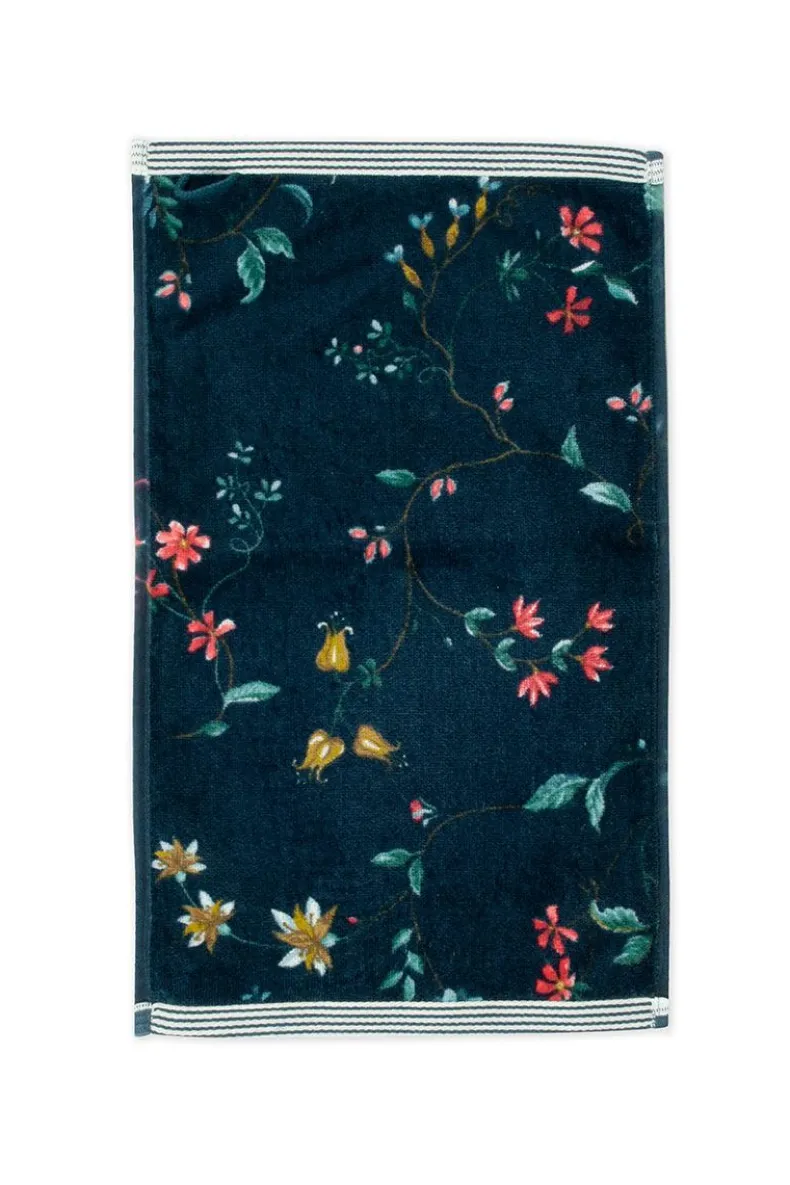 Gastendoek Set/3 Les Fleurs Donker 30X50 Cm