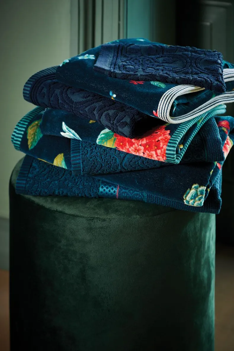 Gastendoek Set/3 Les Fleurs Donker 30X50 Cm