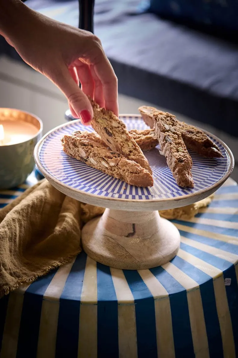 Houten Plateau Blauw 22 Cm