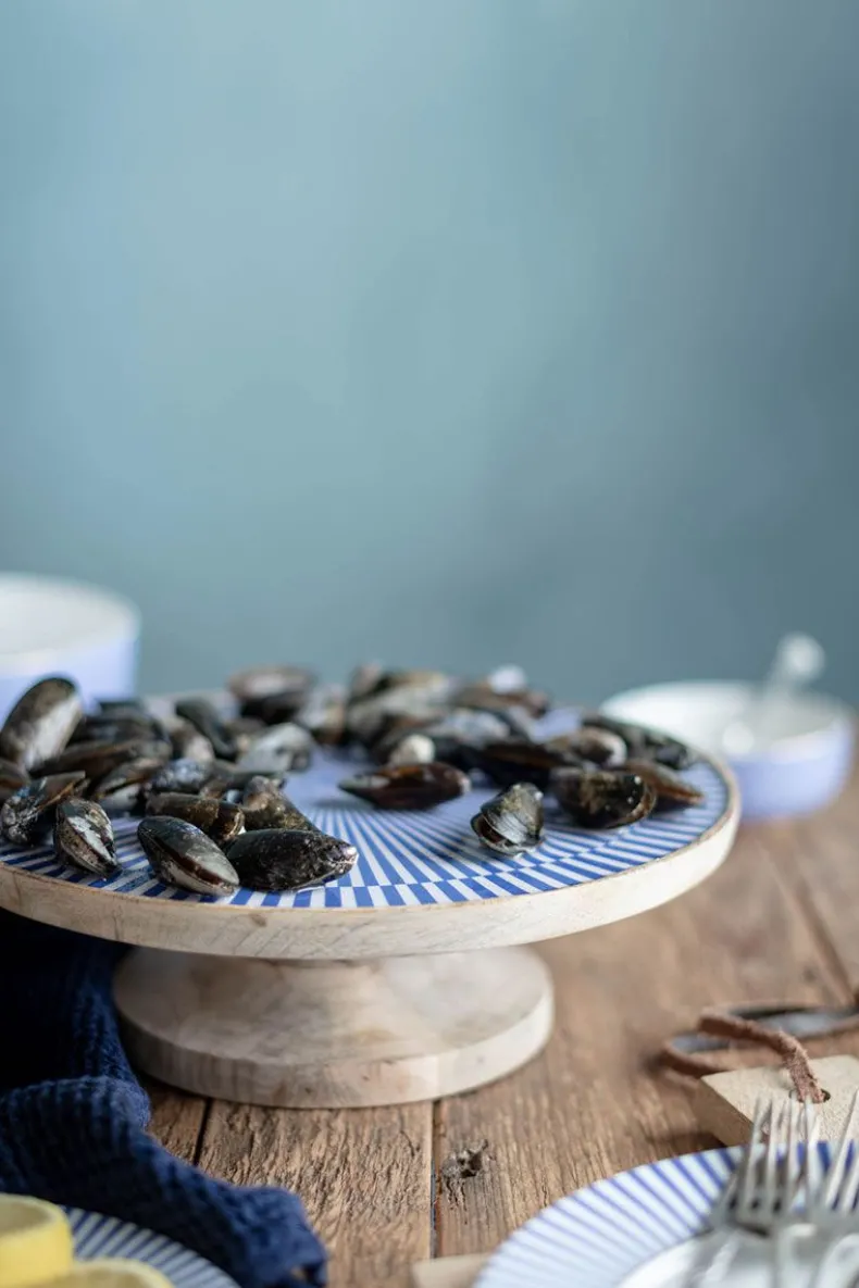 Houten Plateau Blauw 32 Cm