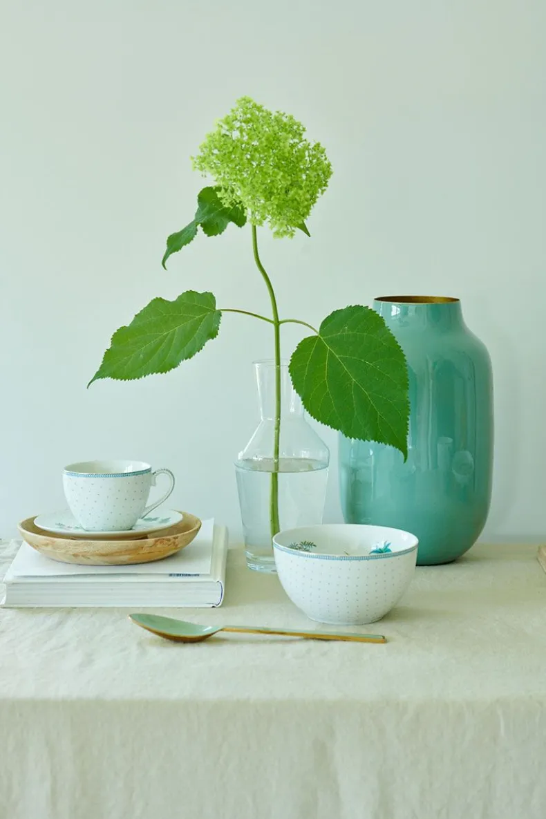 Jolie Set/2 Cappuccino Kop & Schotel Dots Gold