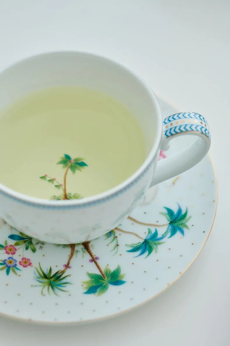 Jolie Set/2 Cappuccino Kop & Schotel Dots Gold