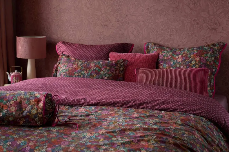 Kussensloop Tutti I Fiori Donkerrood