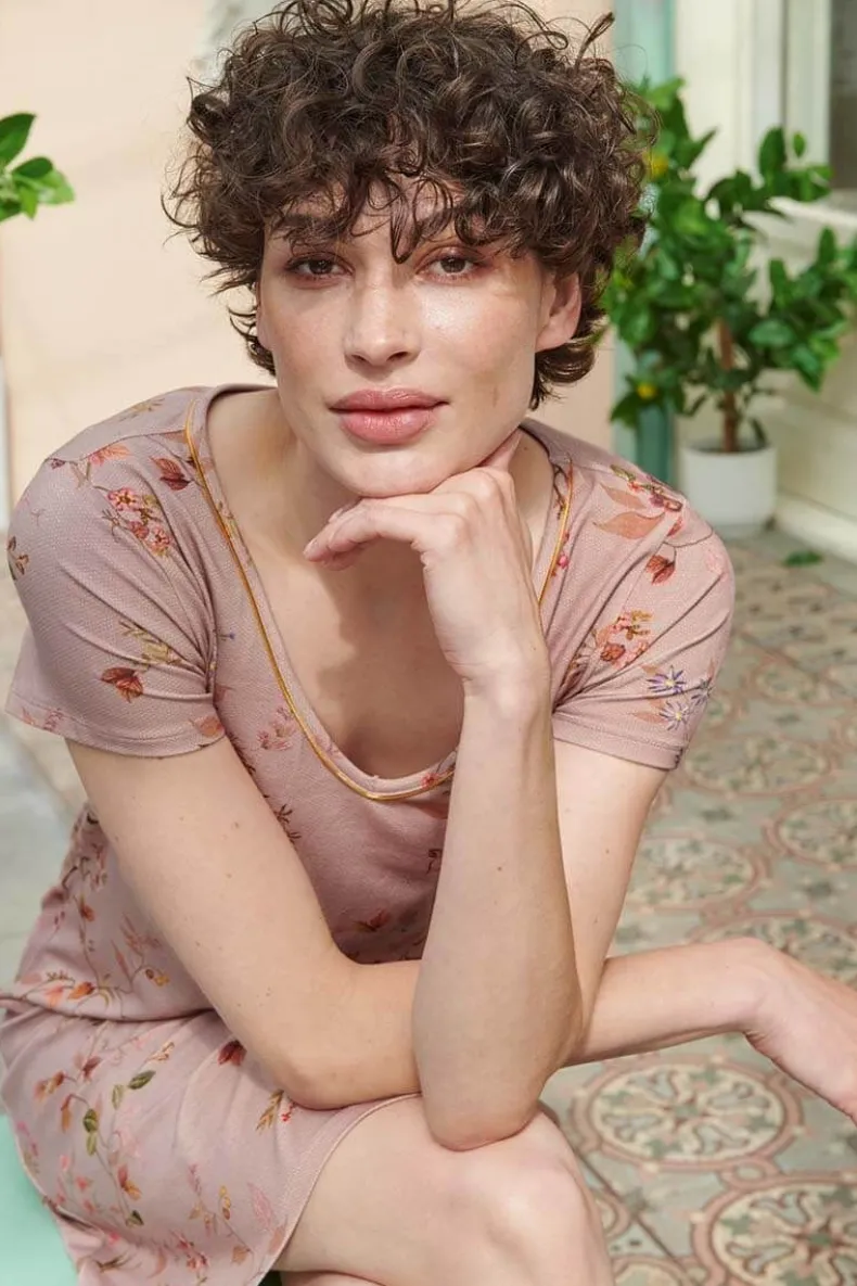 Nachthemd Korte Mouw Kawai Flower Licht