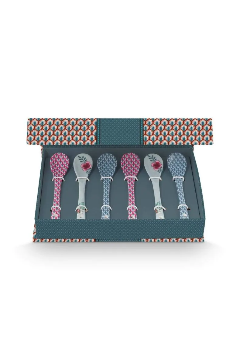 Oriental Flower Festival Set/6 Theelepels