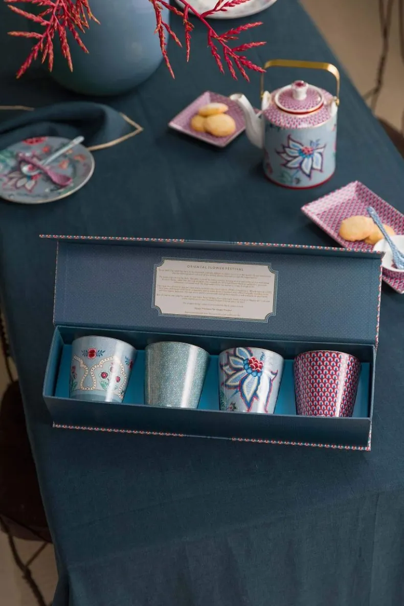 Oriental Flower Festival Set/4 Mokken