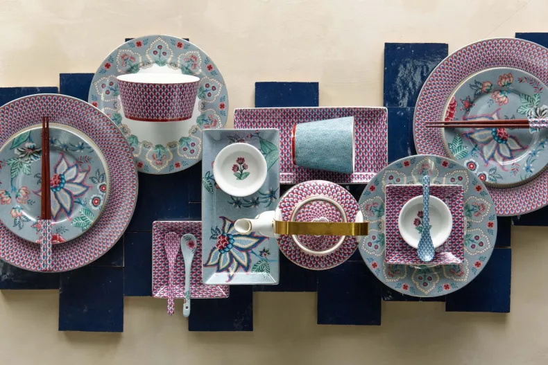 Oriental Flower Festival Set/4 Mokken