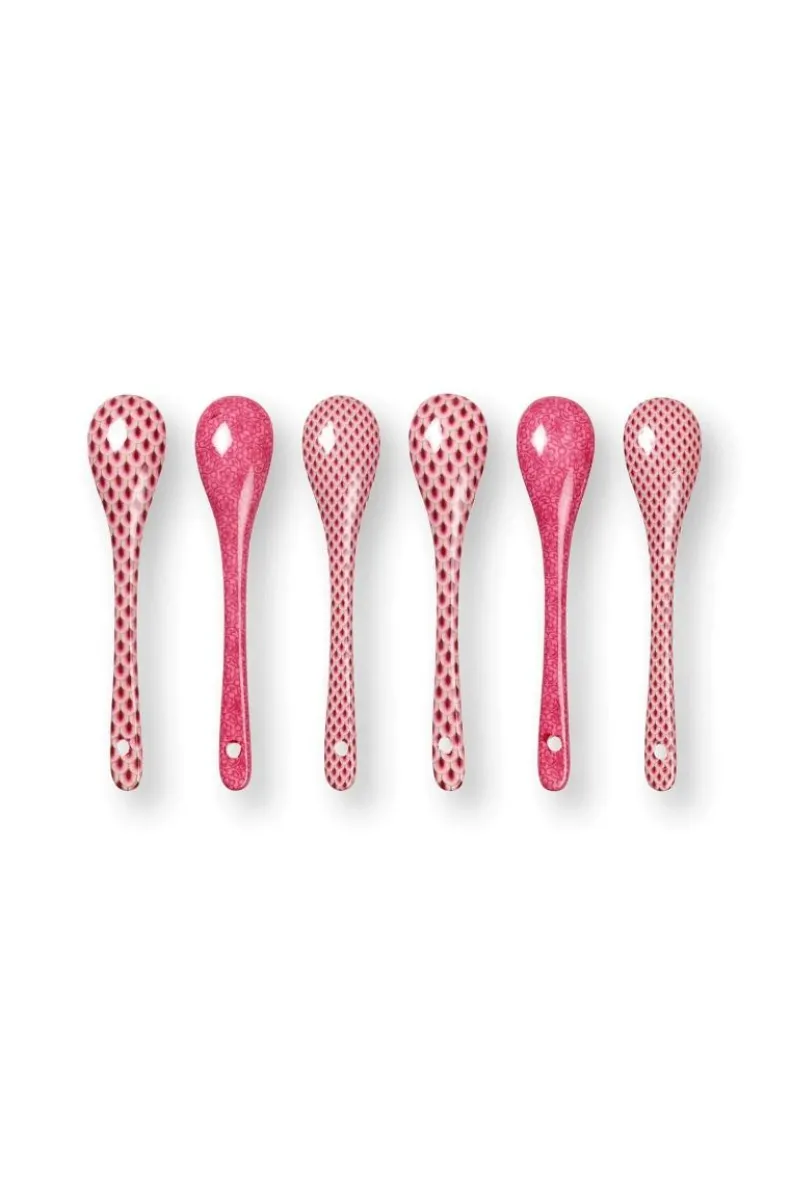 Oriental Flower Festival Set/6 Theelepels Donker