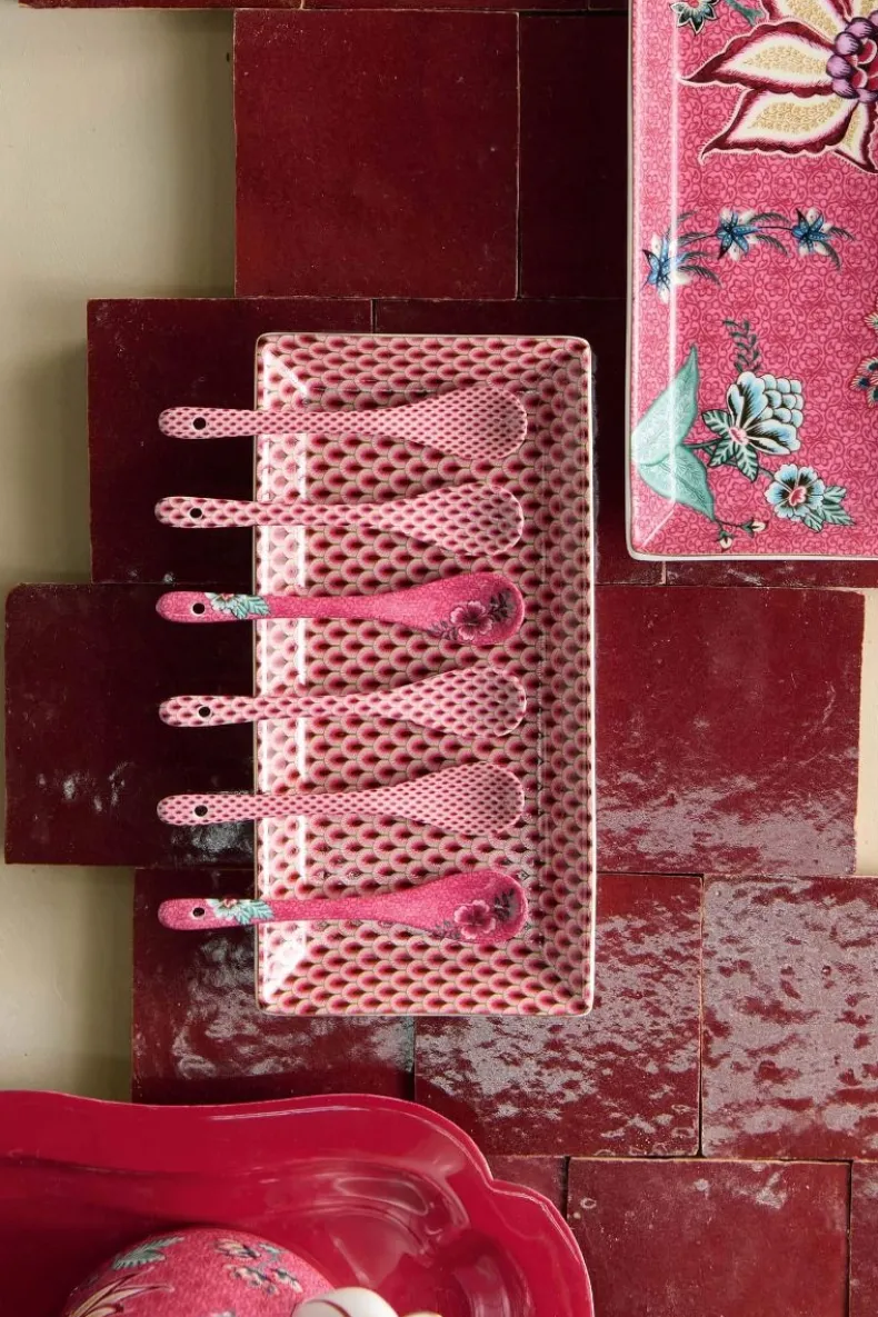 Oriental Flower Festival Set/6 Theelepels Donker