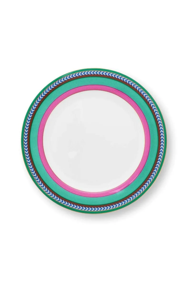 Pip Chique Stripes Ontbijtbord Roze/Groen 23Cm