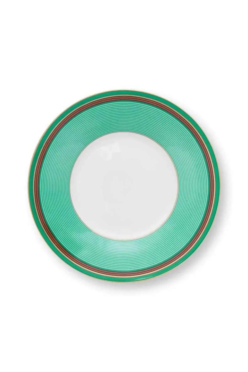 Pip Chique Stripes Cappuccino Kop & Schotel Roze/Groen