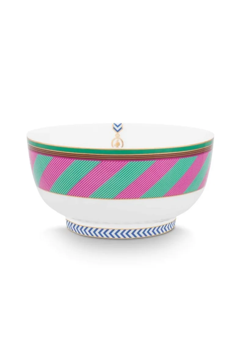 Pip Chique Stripes Kom Roze/Groen 15.5Cm