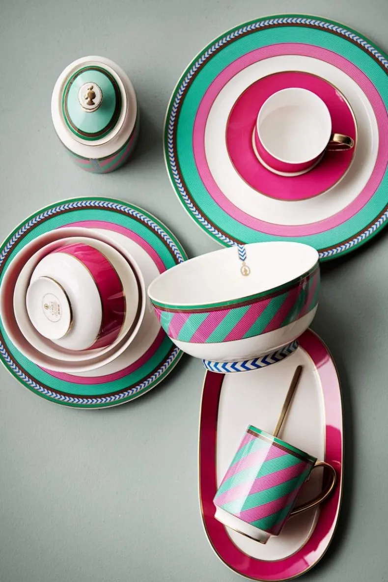 Pip Chique Stripes Kom Roze/Groen 18Cm
