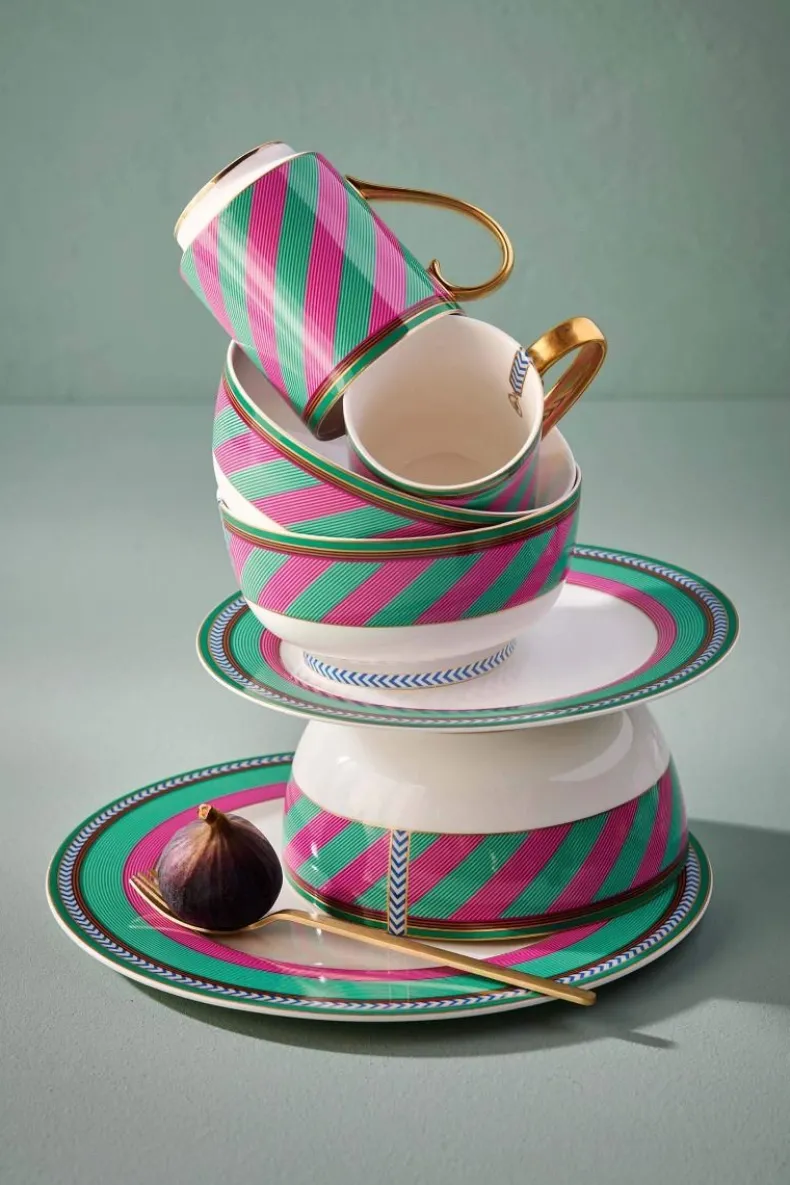 Pip Chique Stripes Kom Roze/Groen 18Cm
