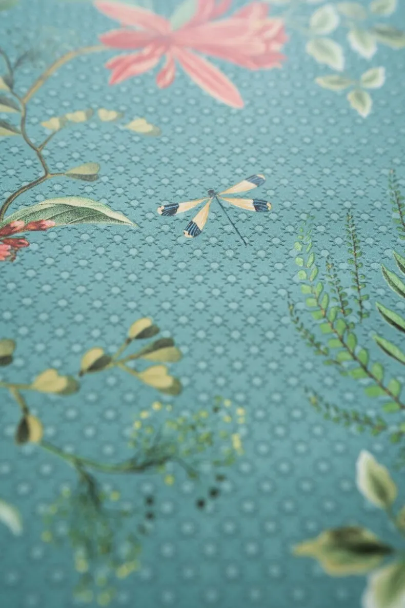 Pip Studio Floris Vliesbehang Petrol