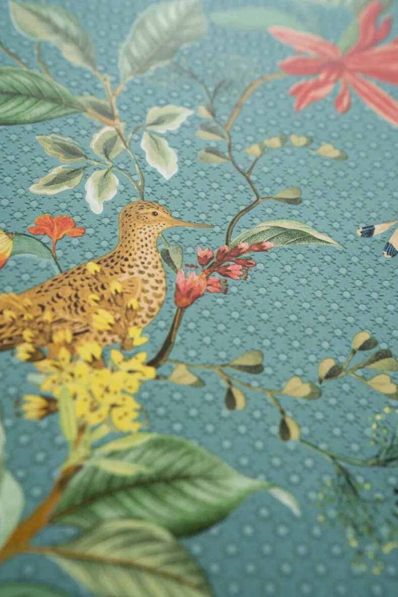 Pip Studio Floris Vliesbehang Petrol