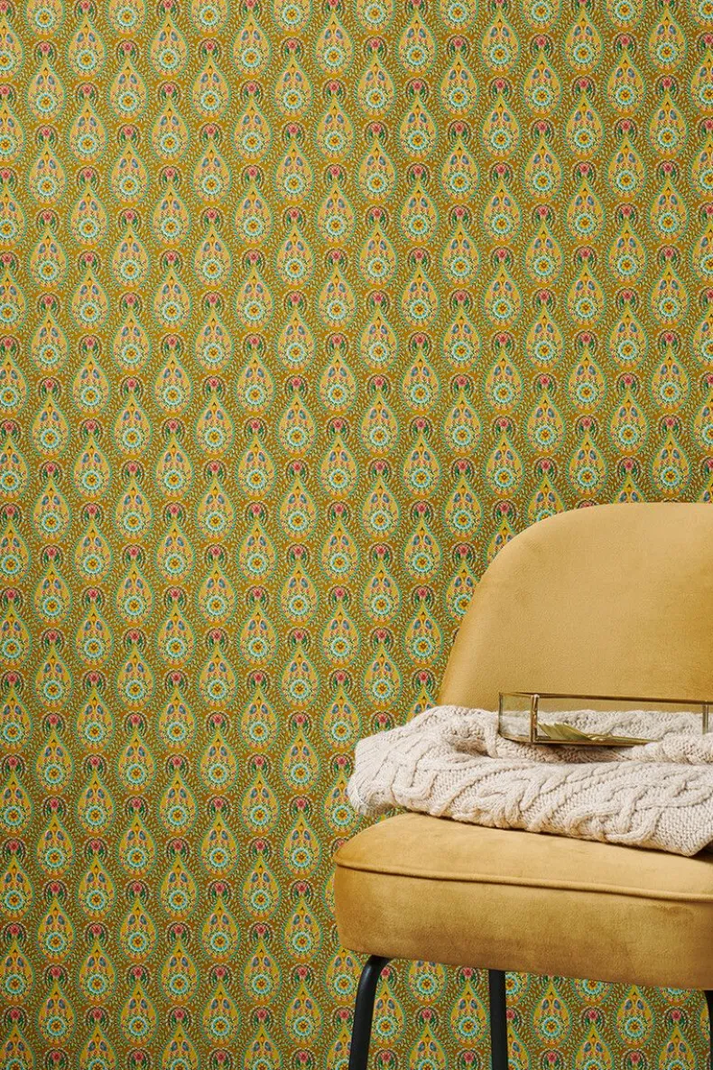 Pip Studio Raindrops Vliesbehang /Oker