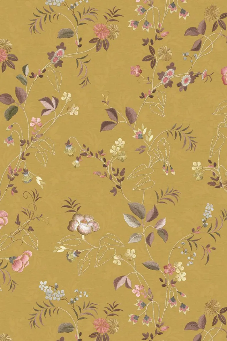 Pip Studio Tokyo Blossom Vliesbehang Mosterd