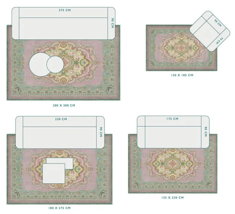 Vloerkleed Majorelle By Pip Lilac/Groen