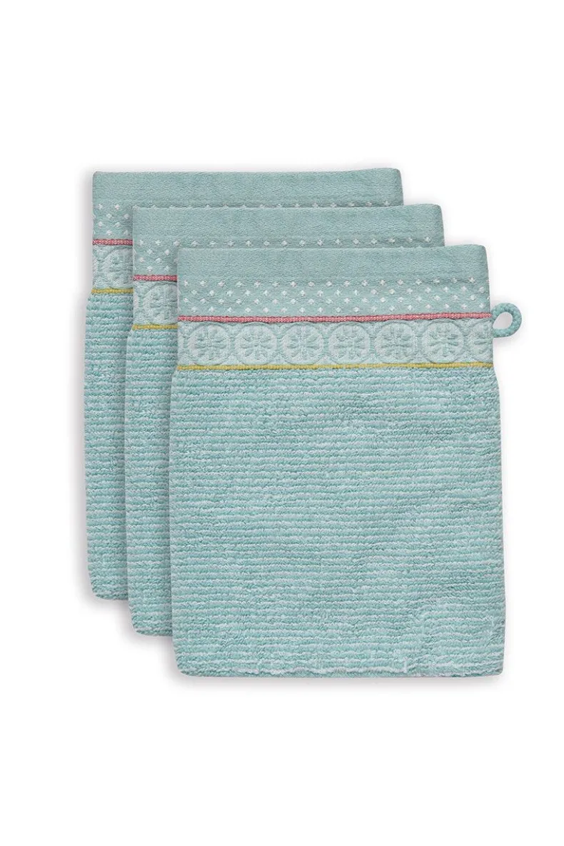 Washandje Set/3 Soft Zellige Blue 16X22 Cm