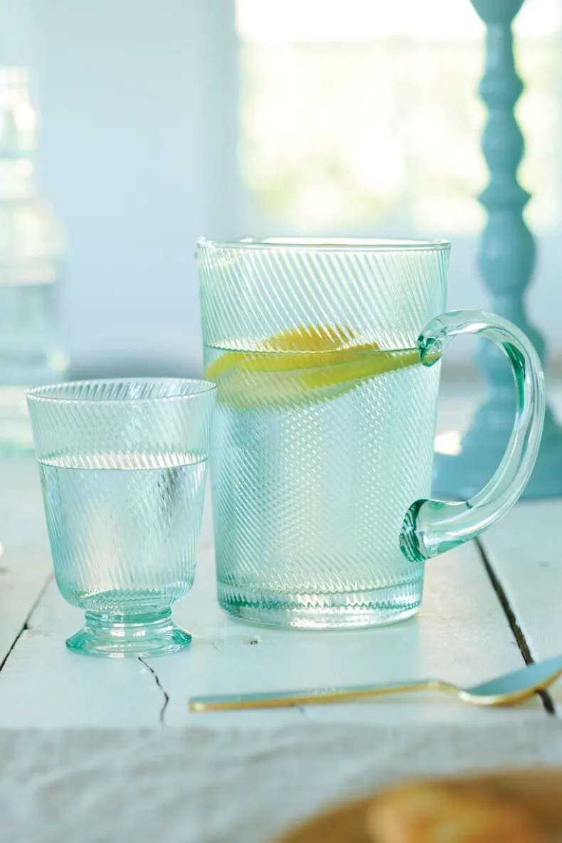 Water Glas Gedraaid Blauw