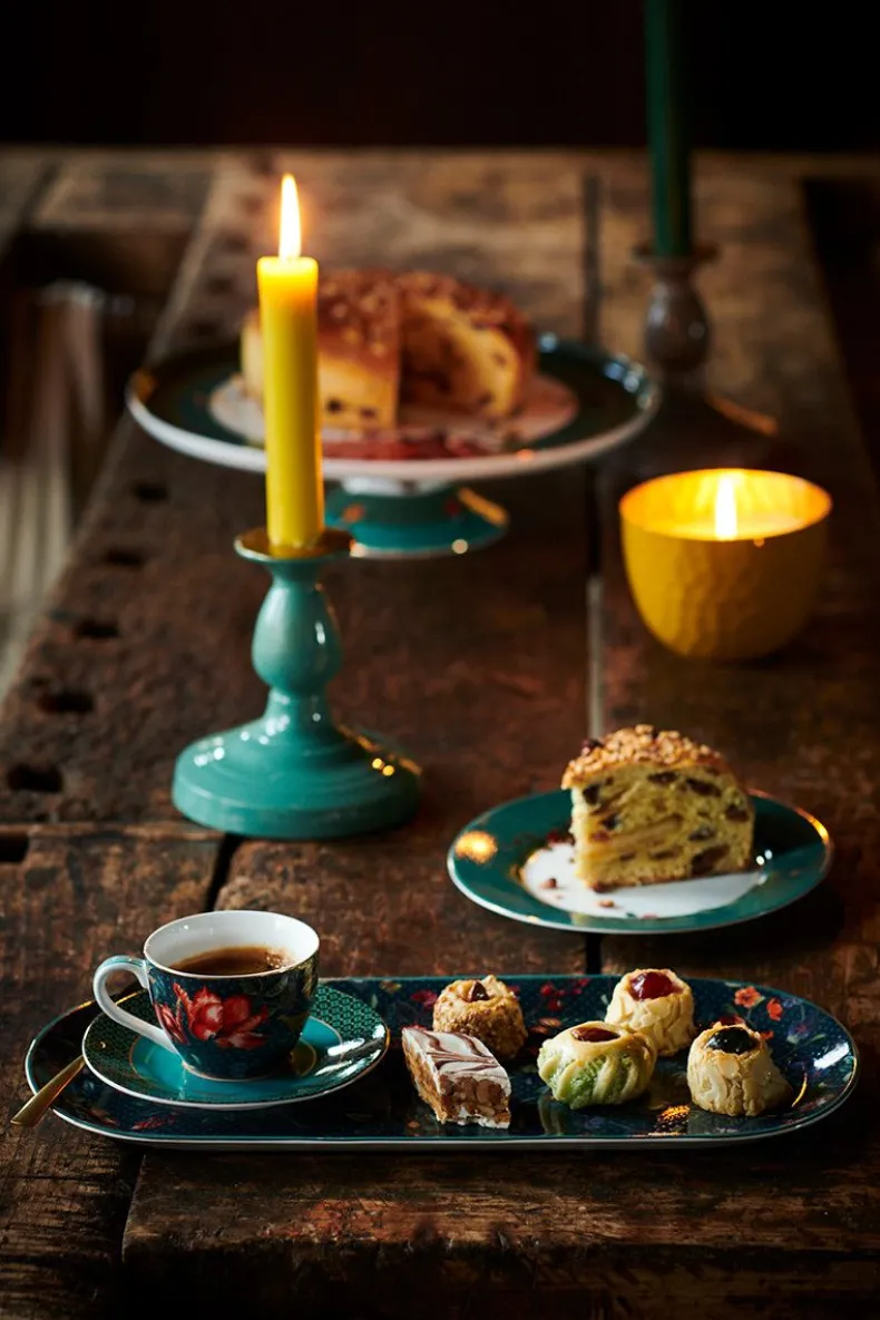 Winter Wonderland Set/2 Espresso Kop & Schotel Donkerblauw